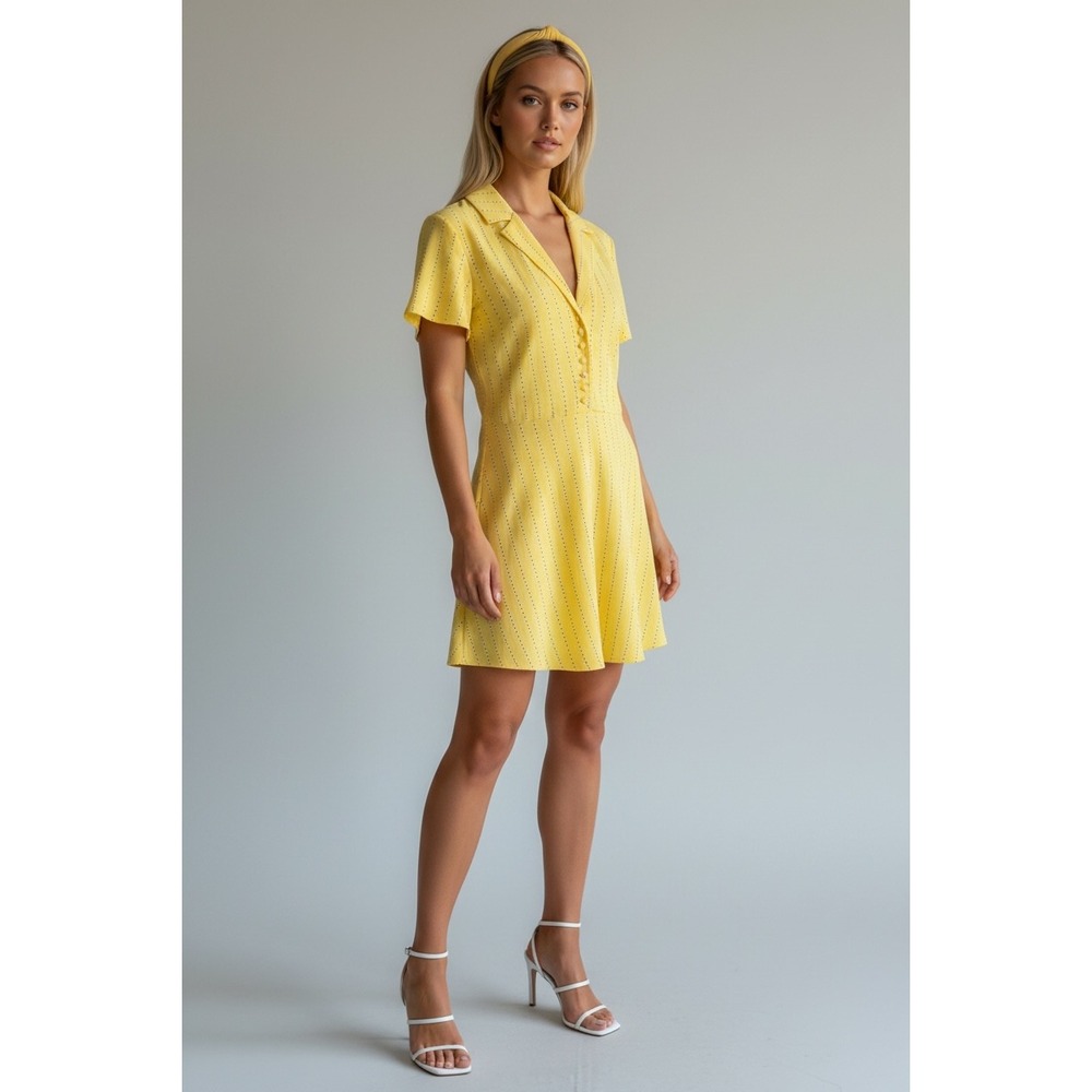 NEW H&M To All‎ the Boys I've Loved Before Yellow Floral Stripe Dress Size Small